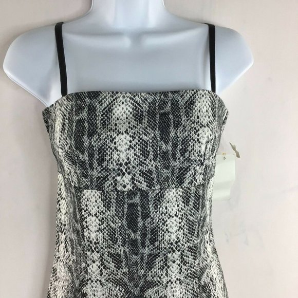 Necessary Objects Womens Mini Dress White Black M - Picture 3 of 9